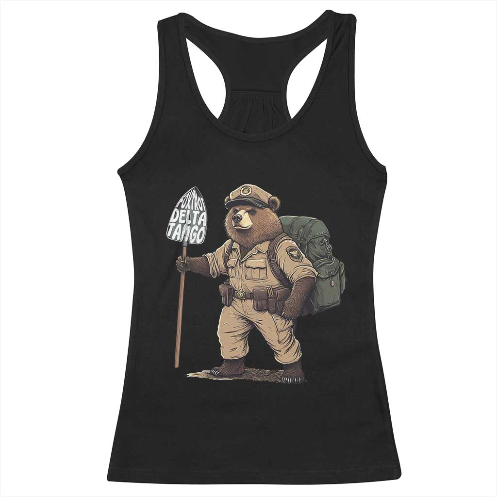Foxtrot Delta Tango Resist Bear Racerback Tank Top TS02 Black Print Your Wear
