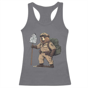 Foxtrot Delta Tango Resist Bear Racerback Tank Top TS02 Charcoal Print Your Wear