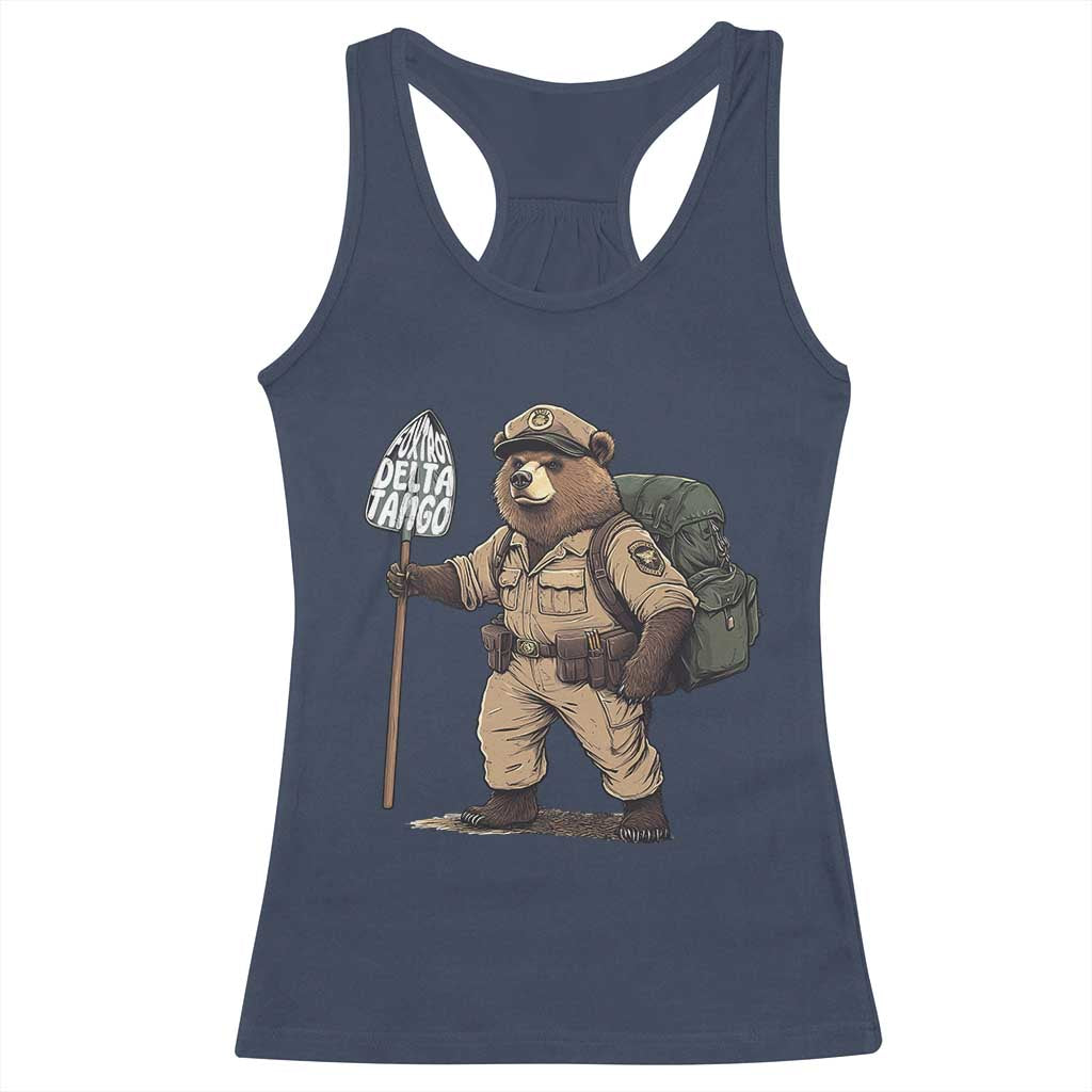 Foxtrot Delta Tango Resist Bear Racerback Tank Top TS02 Navy Print Your Wear