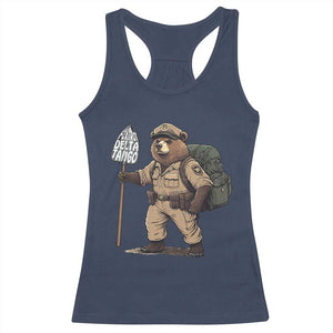 Foxtrot Delta Tango Resist Bear Racerback Tank Top TS02 Navy Print Your Wear
