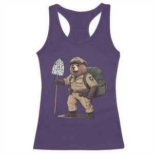 Foxtrot Delta Tango Resist Bear Racerback Tank Top TS02 Purple Print Your Wear