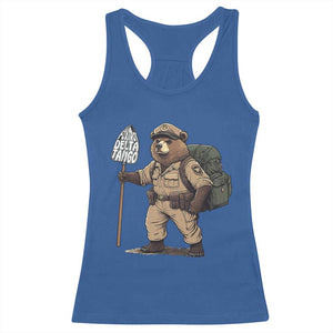 Foxtrot Delta Tango Resist Bear Racerback Tank Top TS02 Royal Blue Print Your Wear