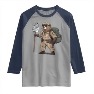 Foxtrot Delta Tango Resist Bear Raglan Shirt TS02 Sport Gray Navy Print Your Wear