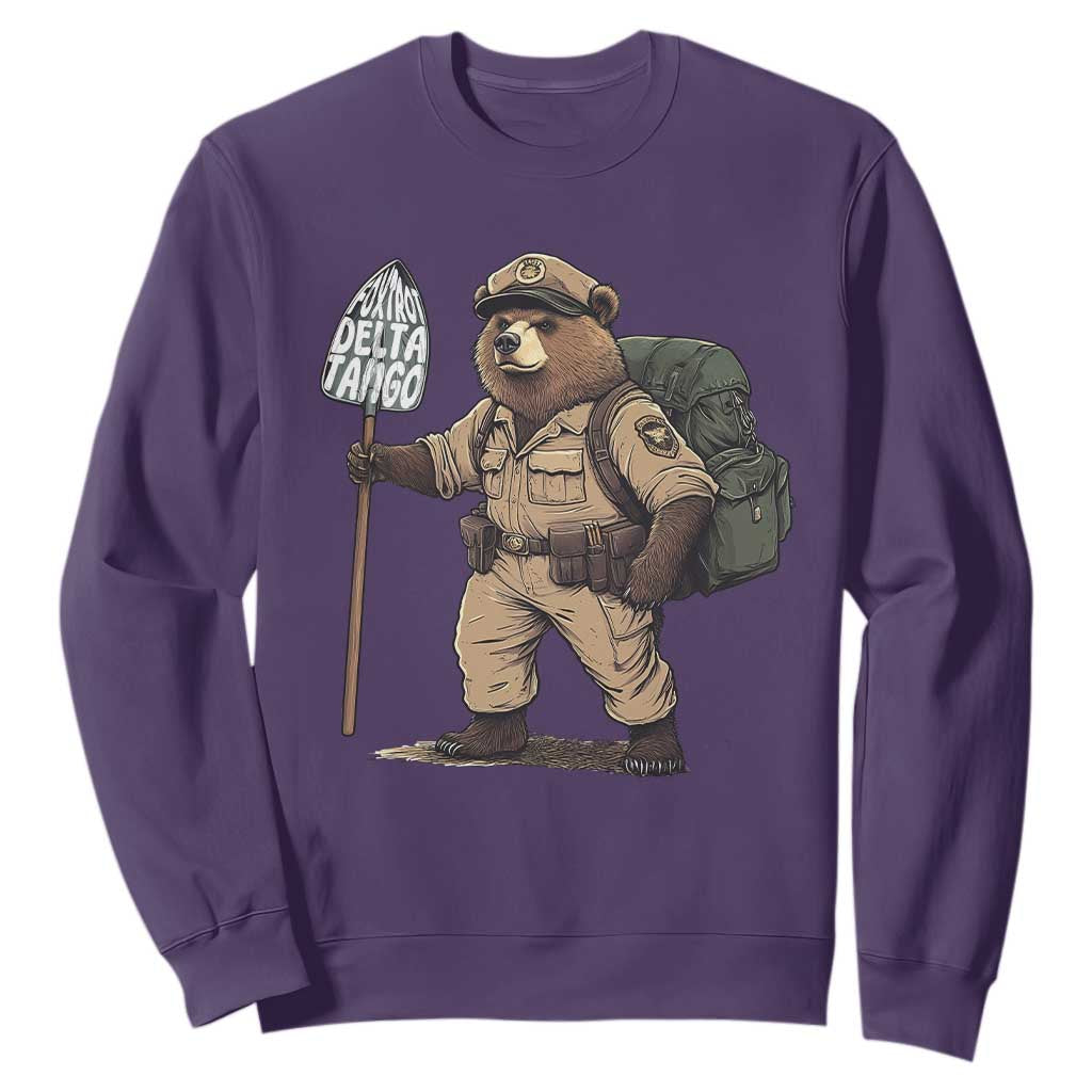 Foxtrot Delta Tango Resist Bear Sweatshirt TS02 Purple Print Your Wear