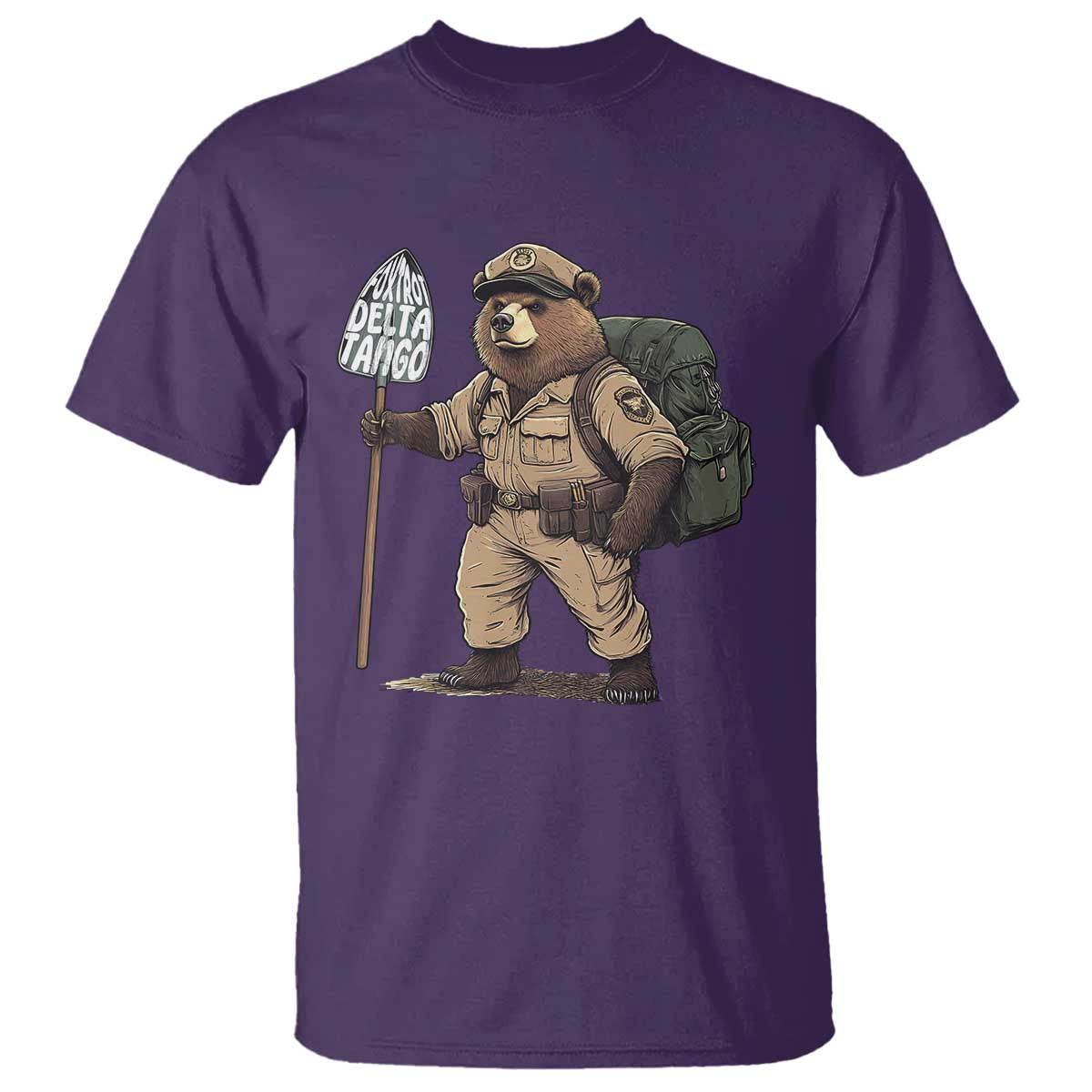Foxtrot Delta Tango Resist Bear T Shirt TS02 Purple Print Your Wear