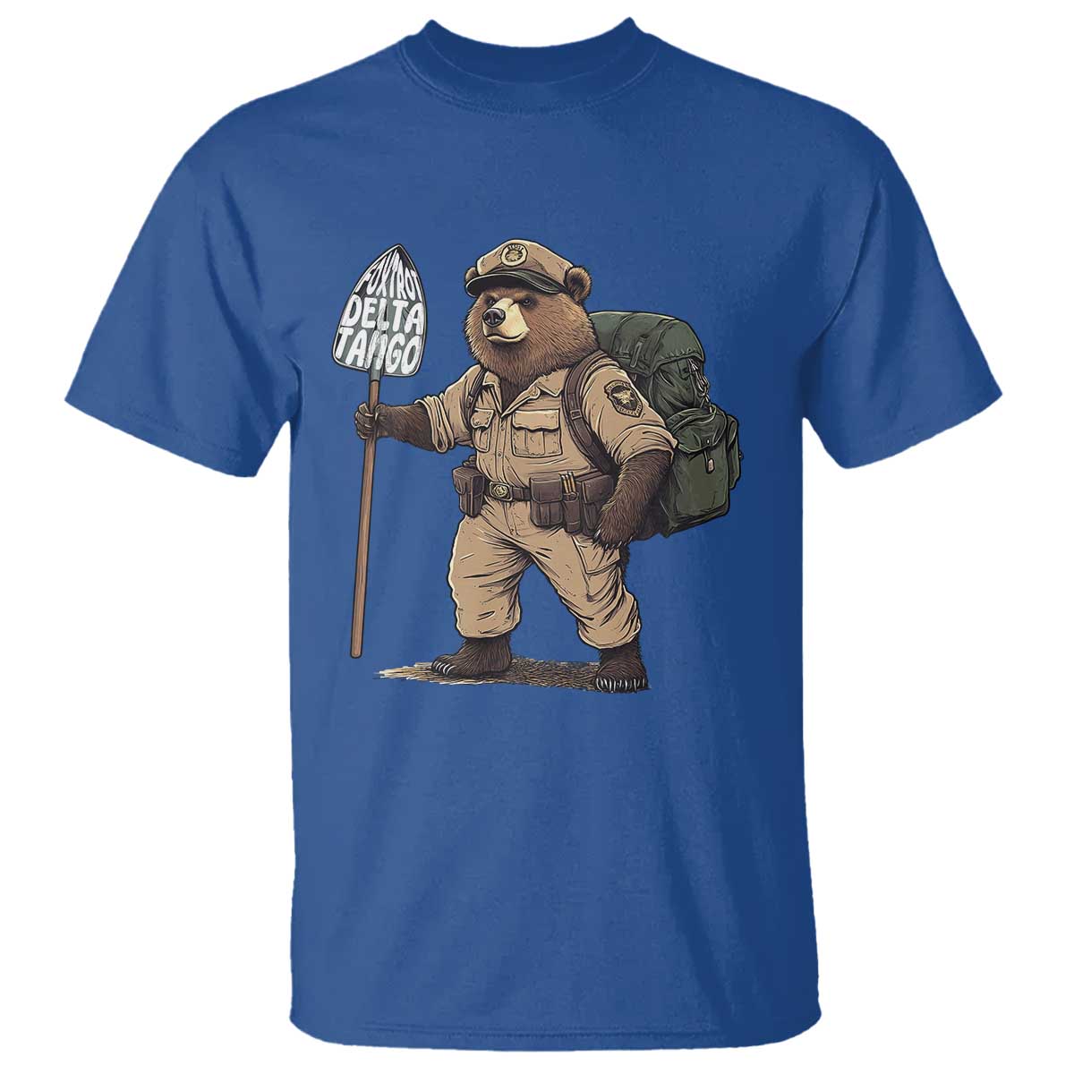 Foxtrot Delta Tango Resist Bear T Shirt TS02 Royal Blue Print Your Wear