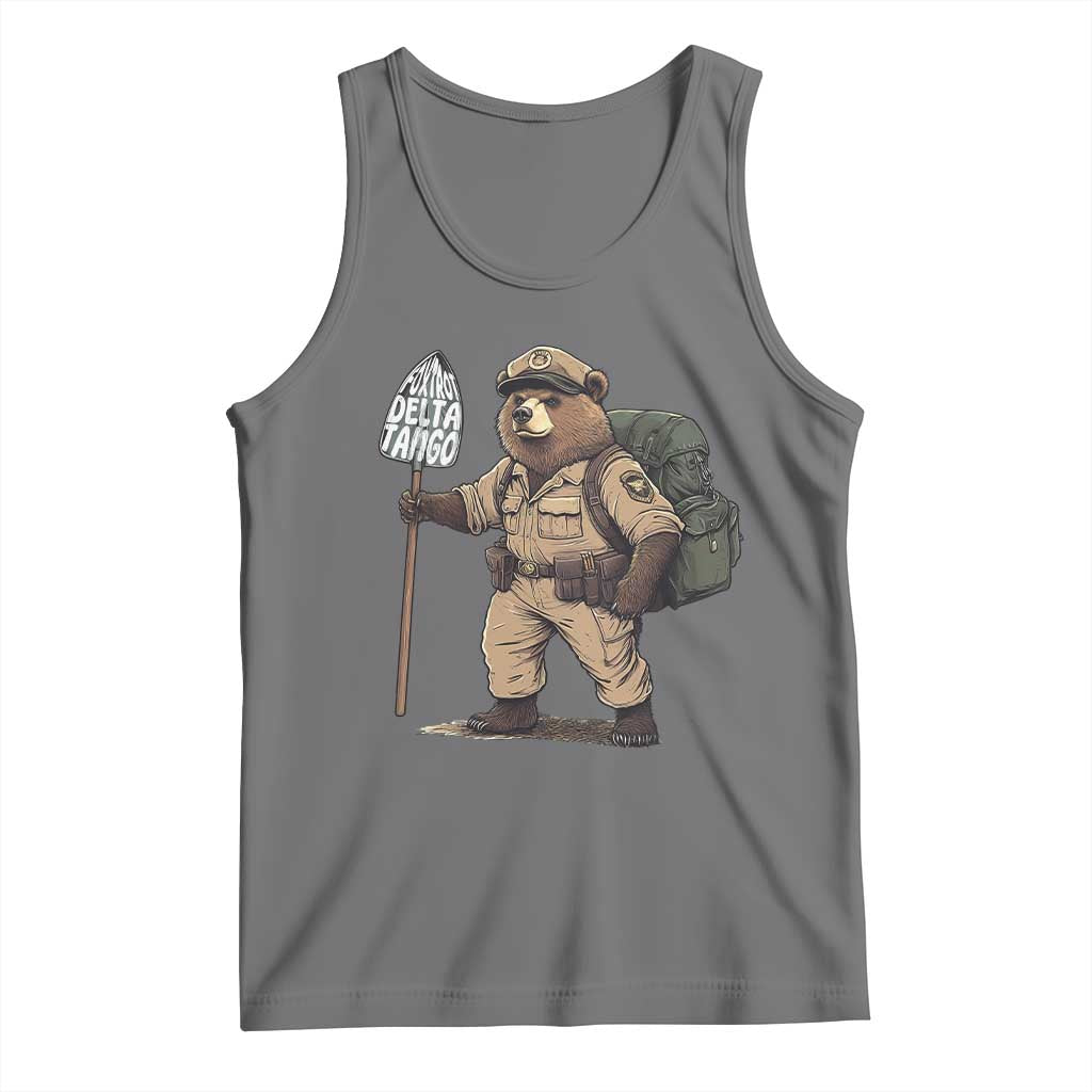 Foxtrot Delta Tango Resist Bear Tank Top TS02 Black Heather Print Your Wear