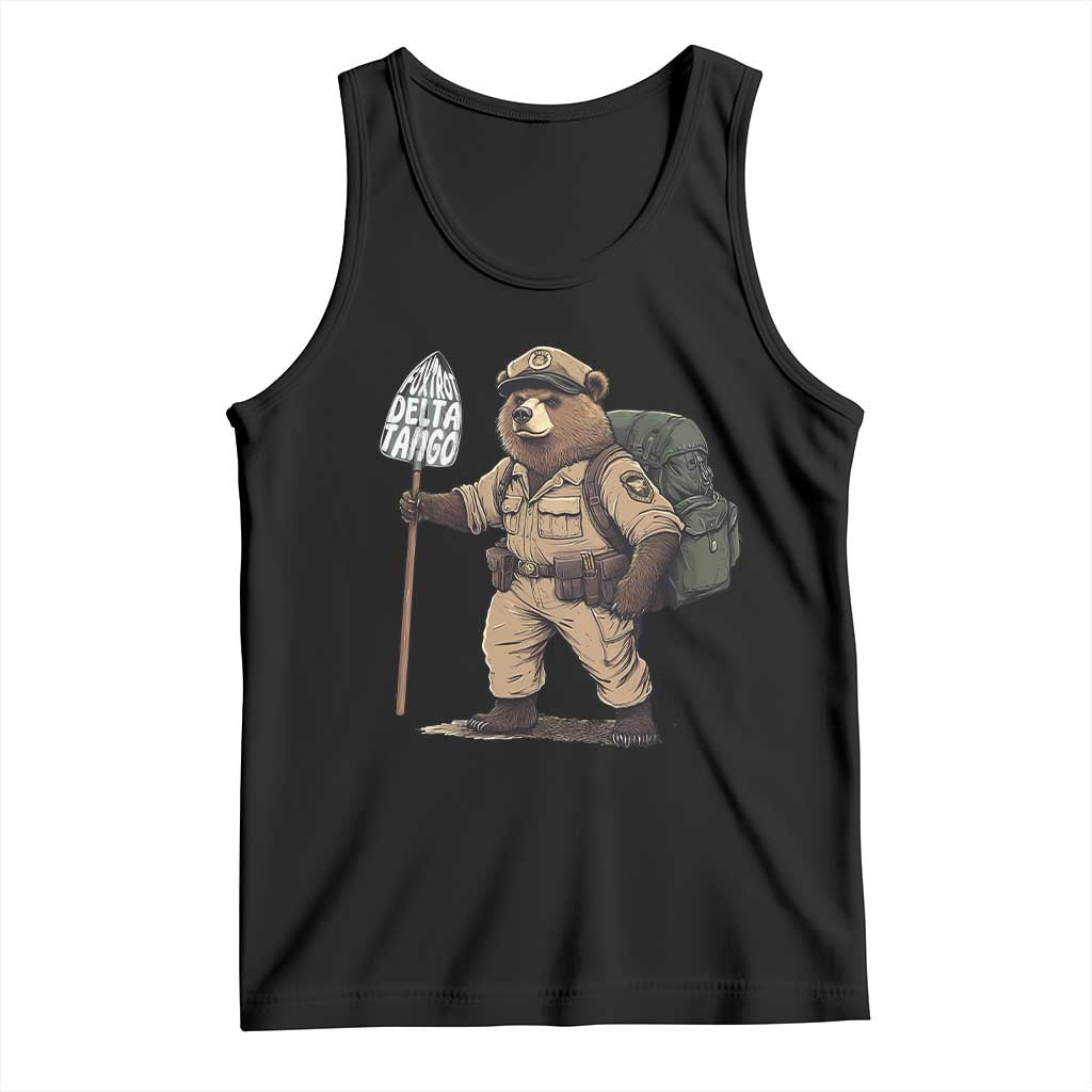 Foxtrot Delta Tango Resist Bear Tank Top TS02 Black Print Your Wear
