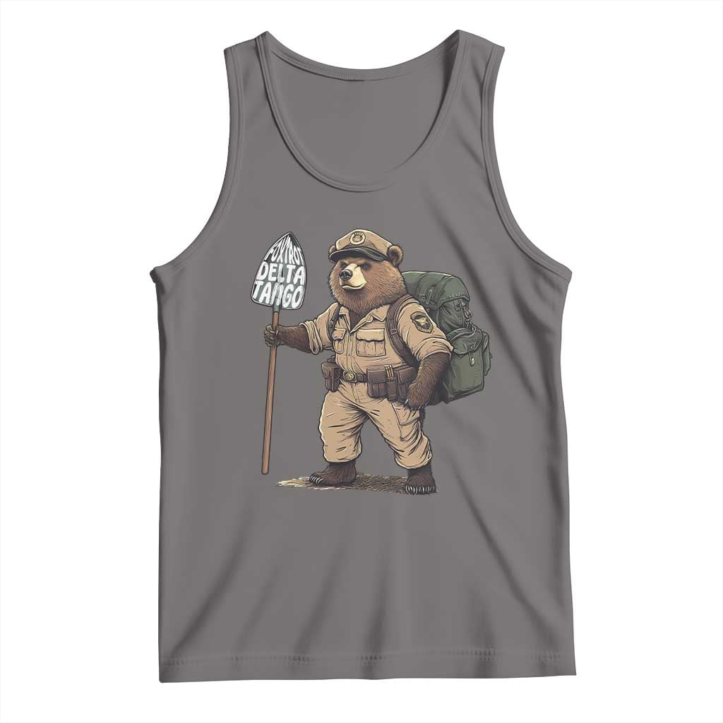 Foxtrot Delta Tango Resist Bear Tank Top TS02 Deep Heather Print Your Wear