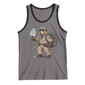 Foxtrot Delta Tango Resist Bear Tank Top TS02 Deep Heather Black Print Your Wear