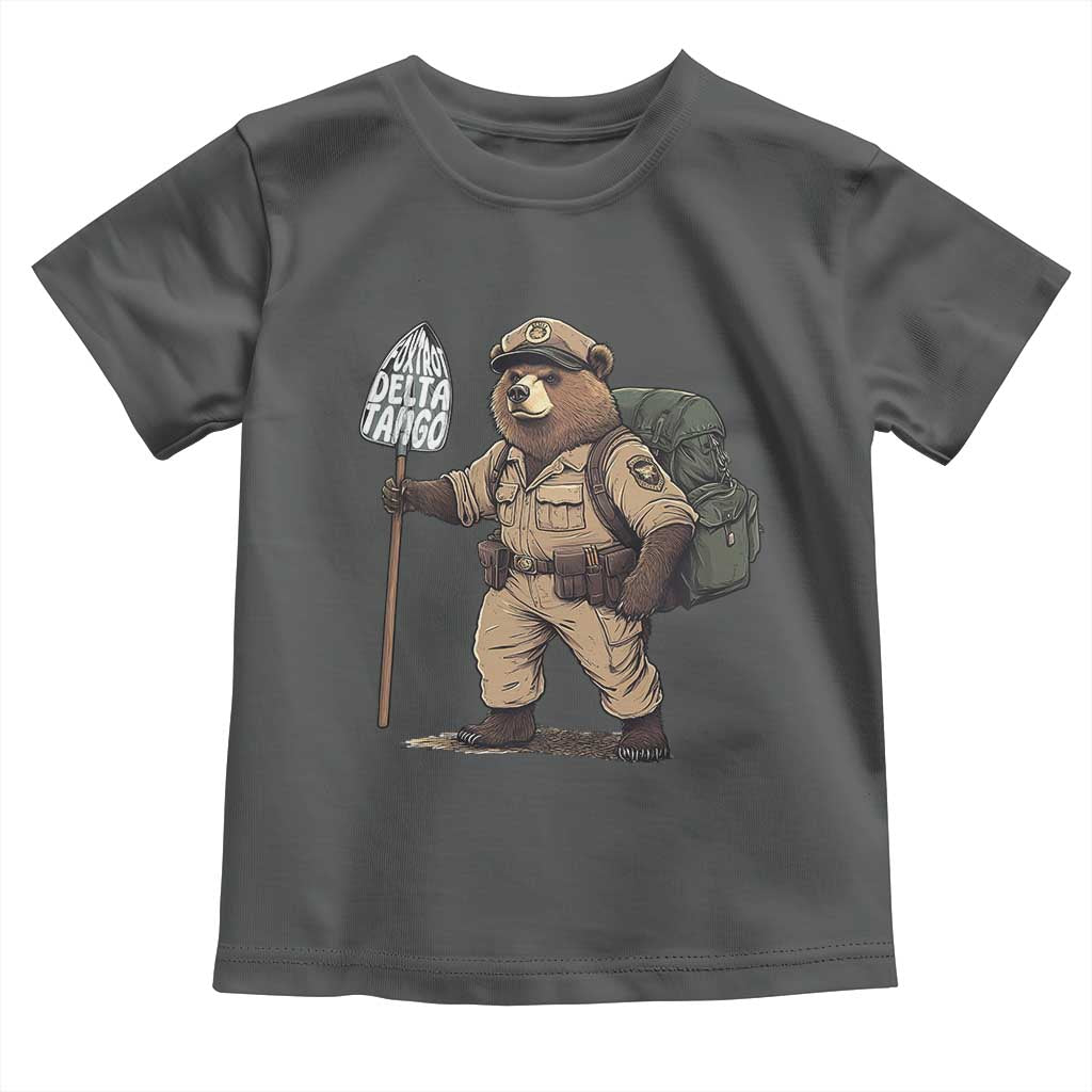 Foxtrot Delta Tango Resist Bear Toddler T Shirt TS02 Dark Heather Print Your Wear