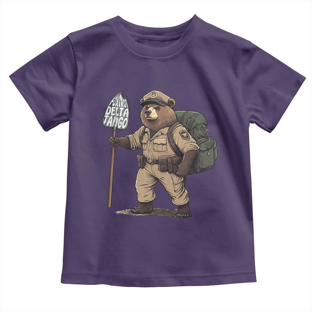 Foxtrot Delta Tango Resist Bear Toddler T Shirt TS02 Purple Print Your Wear