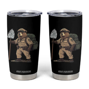 Foxtrot Delta Tango Resist Bear Tumbler Cup TS02 Black Print Your Wear