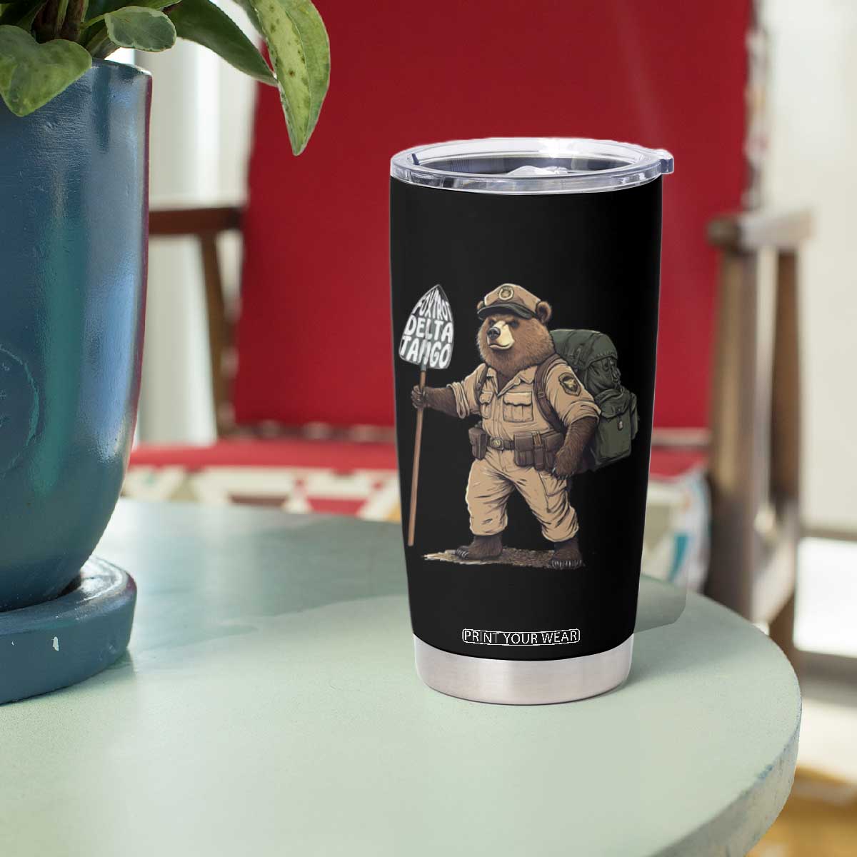 Foxtrot Delta Tango Resist Bear Tumbler Cup TS02 Print Your Wear