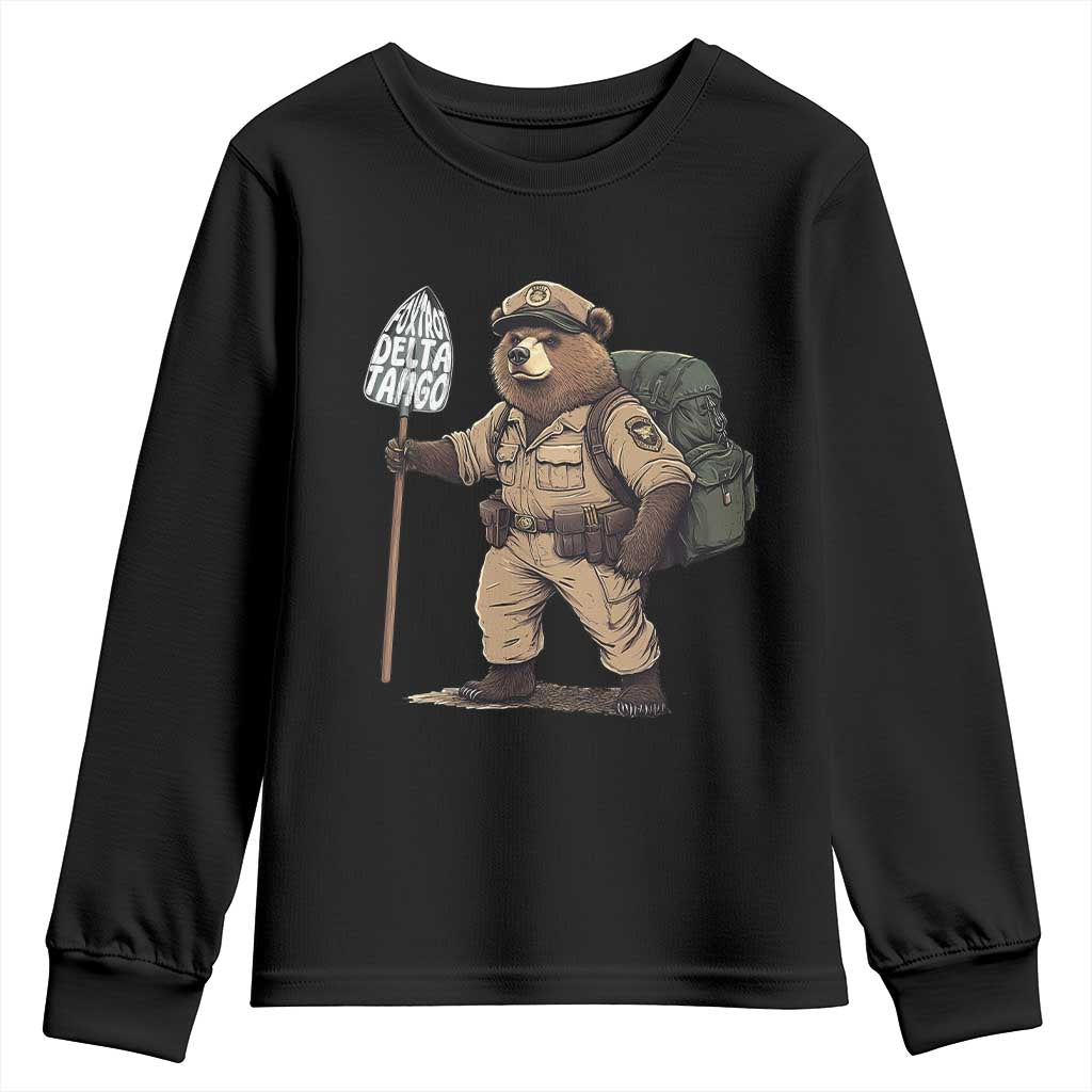 Foxtrot Delta Tango Resist Bear Youth Sweatshirt TS02 Black Print Your Wear
