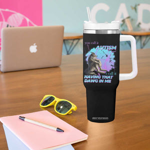 Funny Autistic Alpha Wolf Meme Tumbler With Handle You Call It Autism I Call It Having That Dawg In Me TS02 Print Your Wear