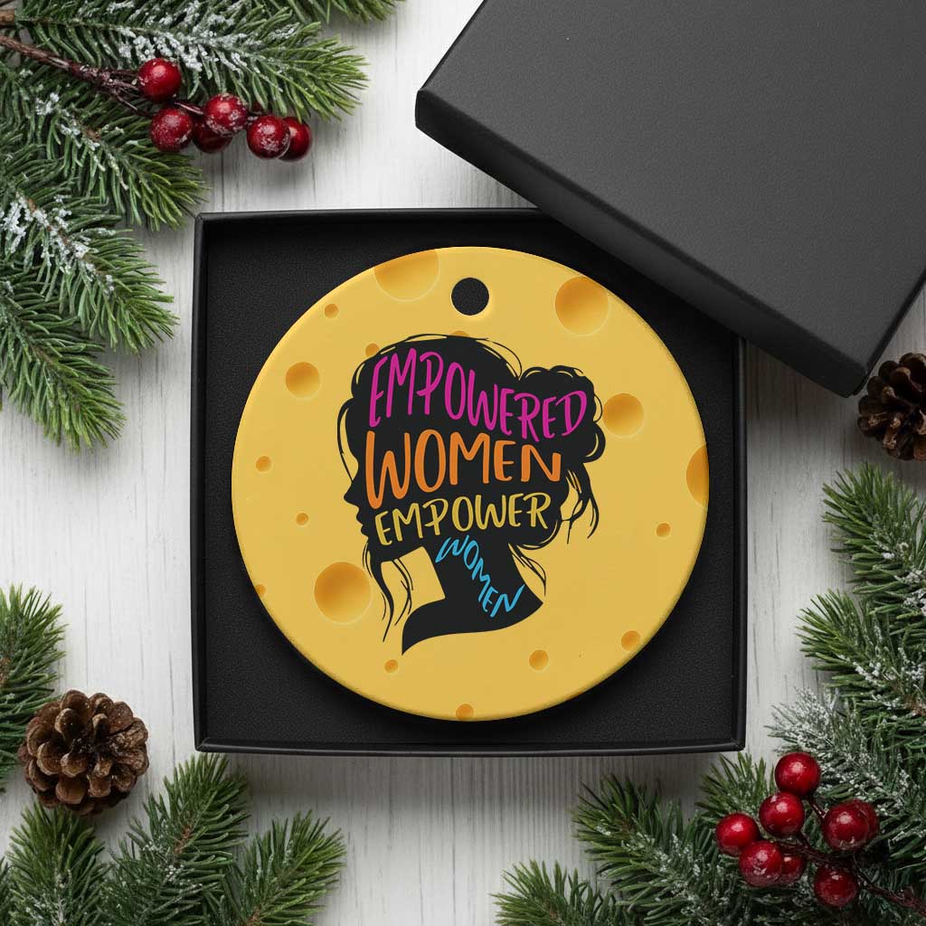 Empowered Women Empower Women Ceramic Ornament TS02 1pc Yellow Cheese Print Your Wear