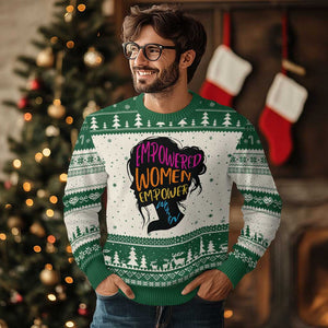 Empowered Women Empower Women Ugly Christmas Sweater TS02 Beige Green Print Your Wear