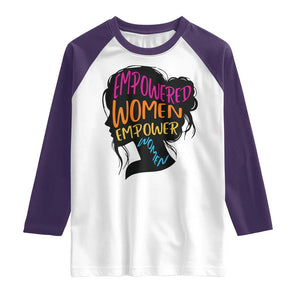 Empowered Women Empower Women Raglan Shirt TS02 White Purple Print Your Wear