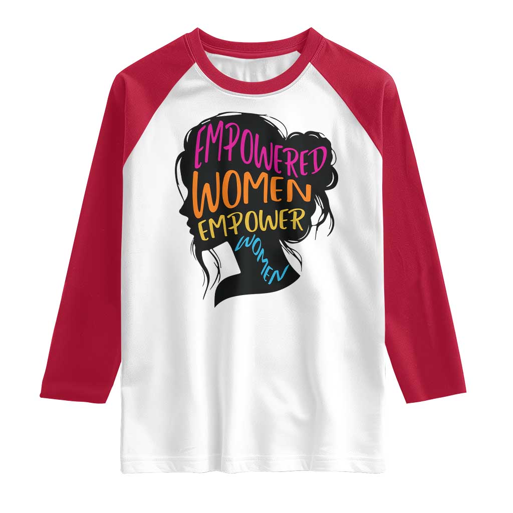 Empowered Women Empower Women Raglan Shirt TS02 White Red Print Your Wear