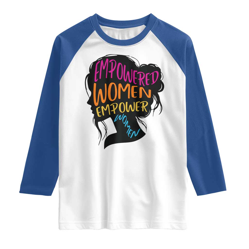 Empowered Women Empower Women Raglan Shirt TS02 White Royal Print Your Wear