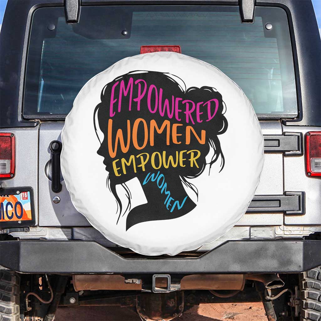 Empowered Women Empower Women Spare Tire Cover TS02 No hole White Print Your Wear