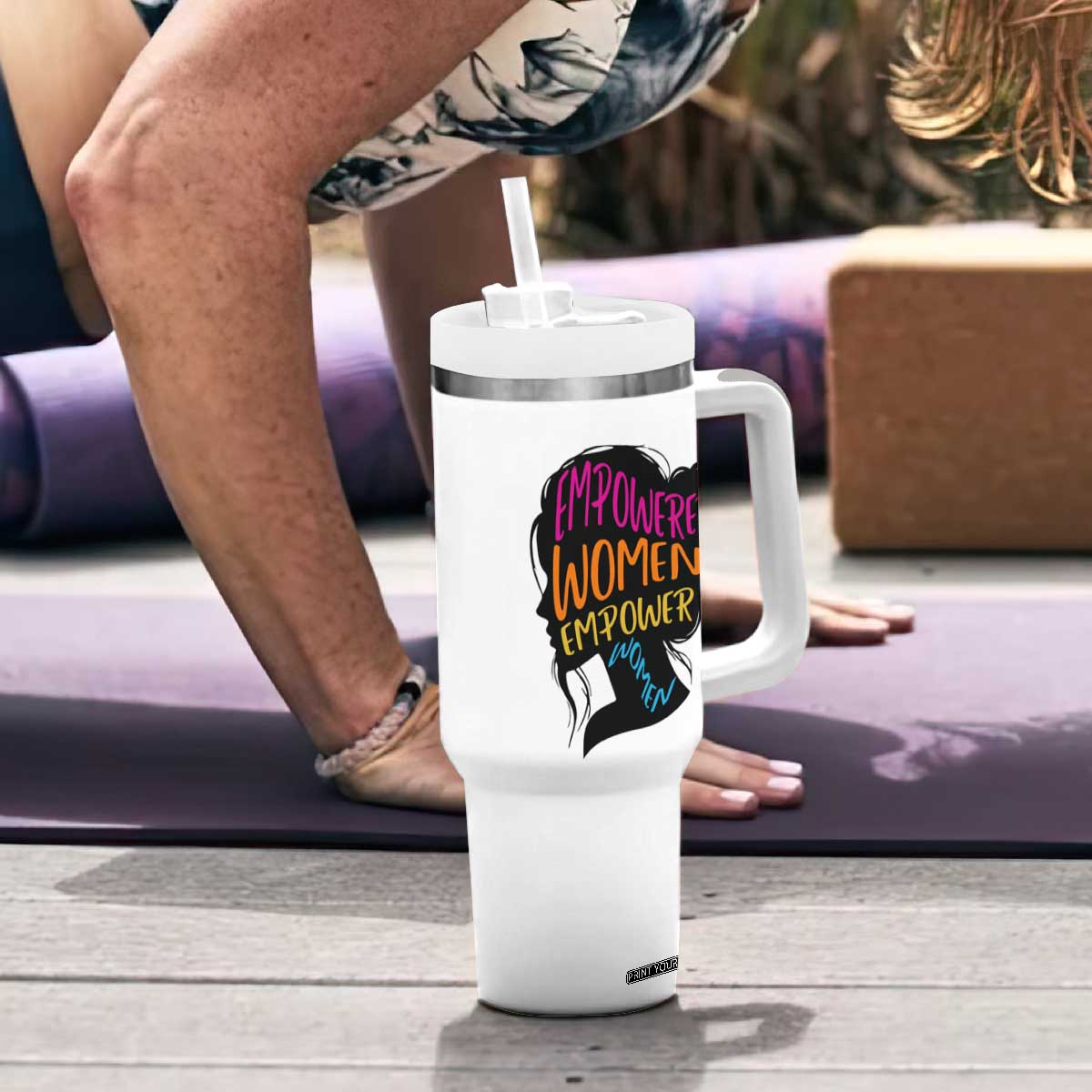 Empowered Women Empower Women Tumbler With Handle TS02 Print Your Wear