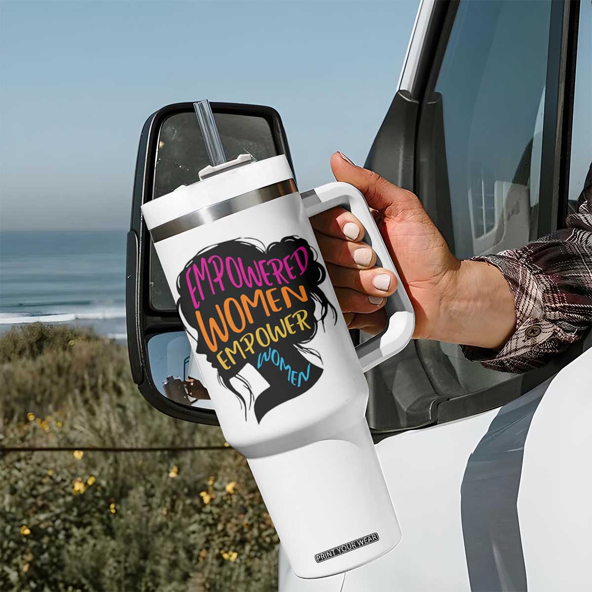 Empowered Women Empower Women Tumbler With Handle TS02 Print Your Wear