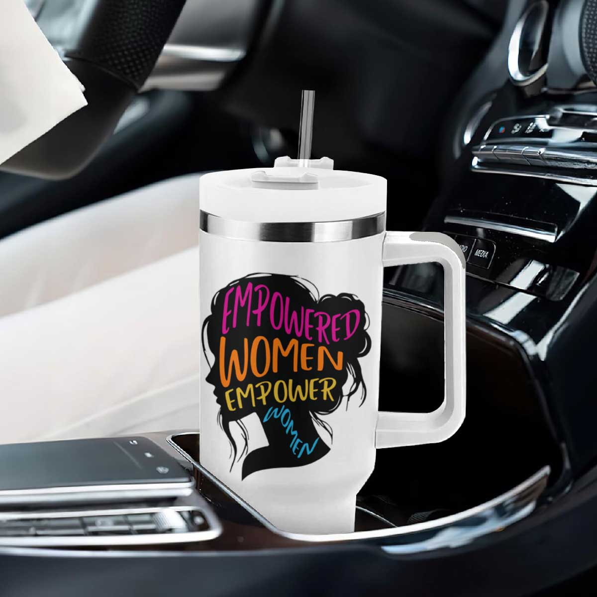 Empowered Women Empower Women Tumbler With Handle TS02 Print Your Wear