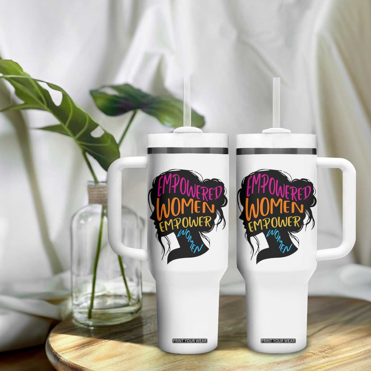 Empowered Women Empower Women Tumbler With Handle TS02 Print Your Wear