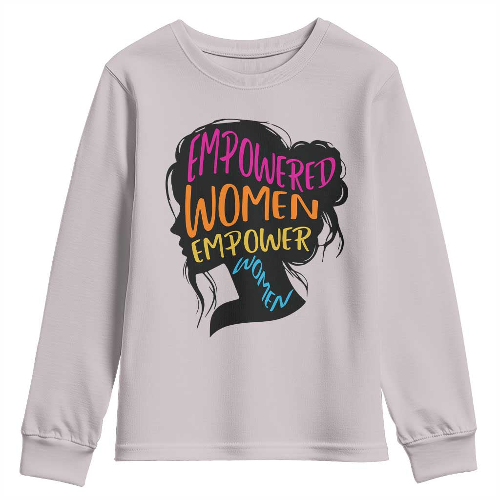 Empowered Women Empower Women Youth Sweatshirt TS02 Ice Gray Print Your Wear