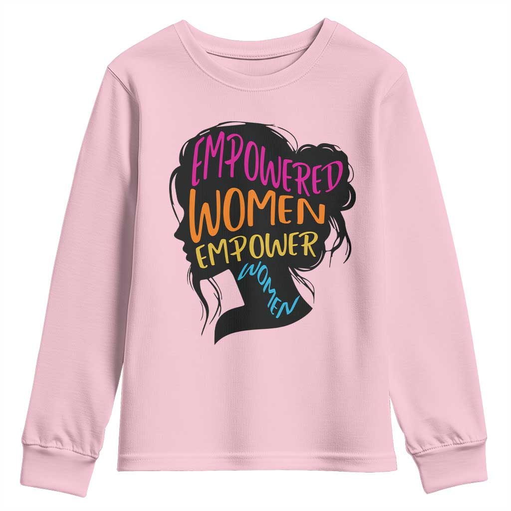 Empowered Women Empower Women Youth Sweatshirt TS02 Light Pink Print Your Wear