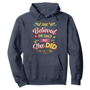 She Believed She Could So She Did Hoodie TS02 Navy Print Your Wear