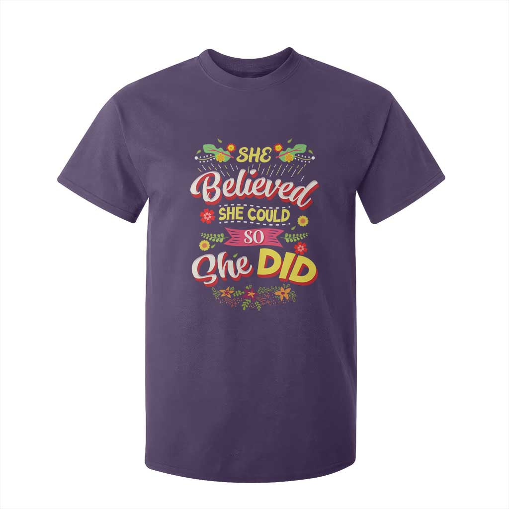 She Believed She Could So She Did T Shirt For Kid TS02 Purple Print Your Wear