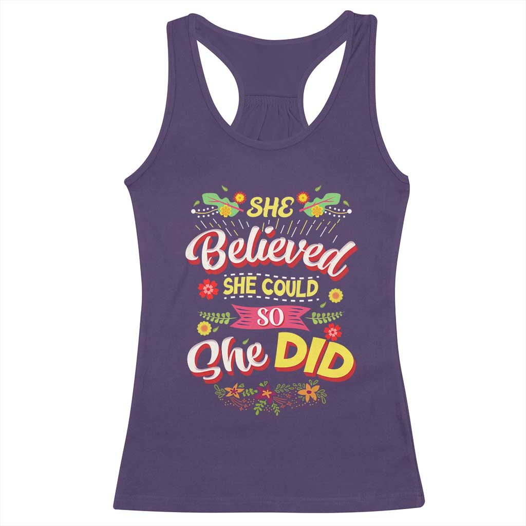 She Believed She Could So She Did Racerback Tank Top TS02 Purple Print Your Wear