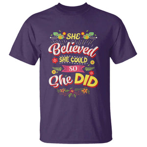 She Believed She Could So She Did T Shirt TS02 Purple Print Your Wear