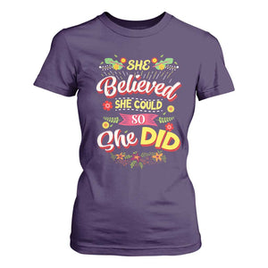 She Believed She Could So She Did T Shirt For Women TS02 Purple Print Your Wear