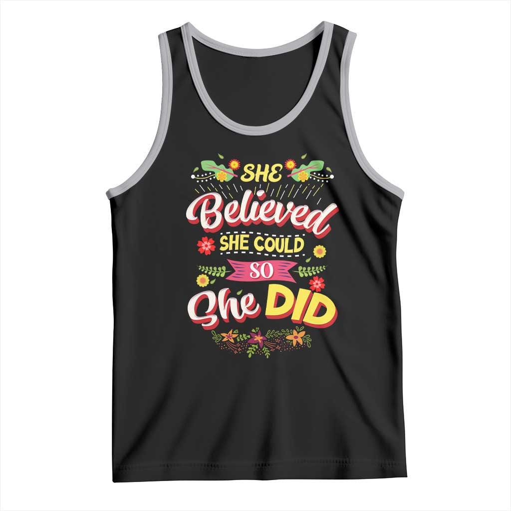 She Believed She Could So She Did Tank Top TS02 Black Athletic Heather Print Your Wear