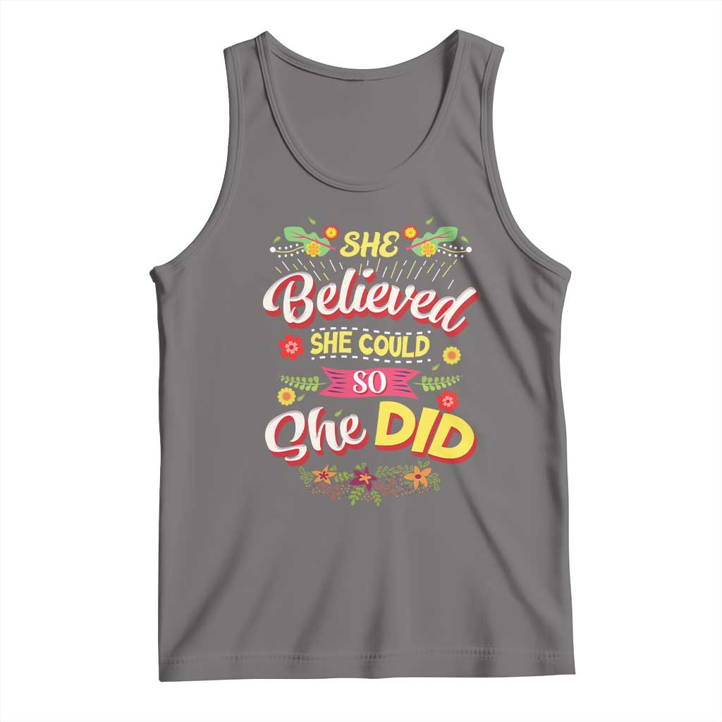 She Believed She Could So She Did Tank Top TS02 Deep Heather Print Your Wear