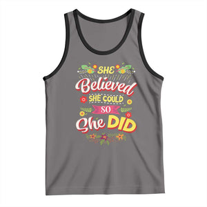 She Believed She Could So She Did Tank Top TS02 Deep Heather Black Print Your Wear