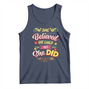 She Believed She Could So She Did Tank Top TS02 Navy Print Your Wear