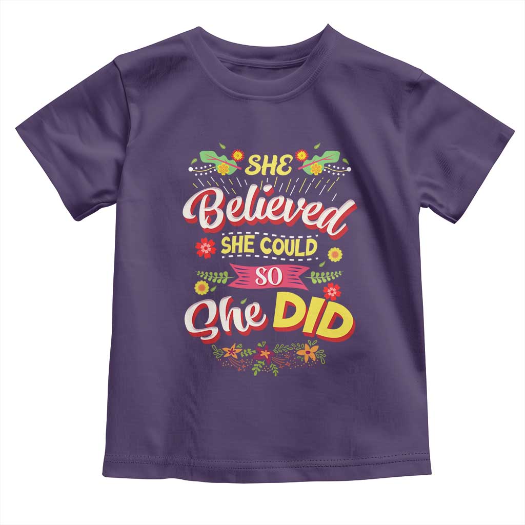 She Believed She Could So She Did Toddler T Shirt TS02 Purple Print Your Wear