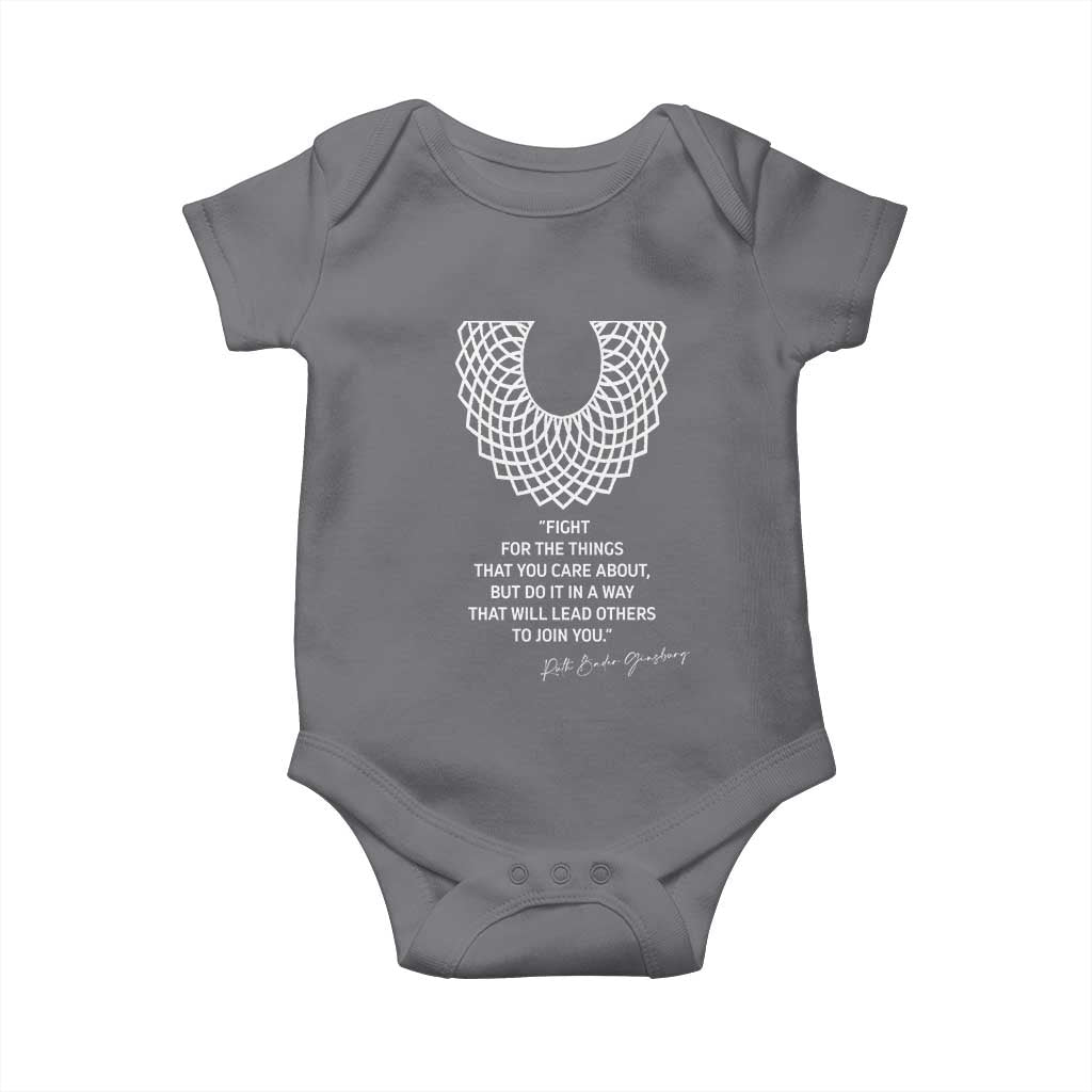 RGB Inspirational Quotes Baby Onesie Fight For The Things You Care About TS02 Charcoal Print Your Wear