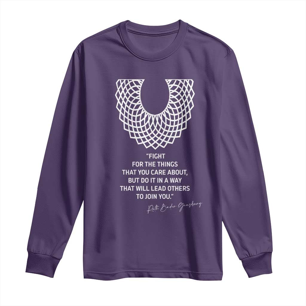 RGB Inspirational Quotes Long Sleeve Shirt Fight For The Things You Care About TS02 Purple Print Your Wear
