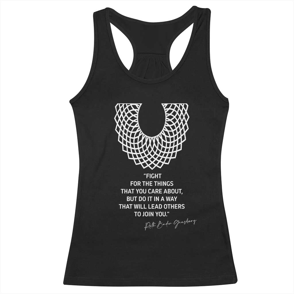 RGB Inspirational Quotes Racerback Tank Top Fight For The Things You Care About TS02 Black Print Your Wear
