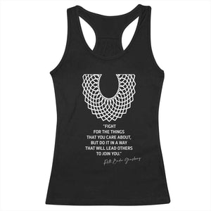 RGB Inspirational Quotes Racerback Tank Top Fight For The Things You Care About TS02 Black Print Your Wear