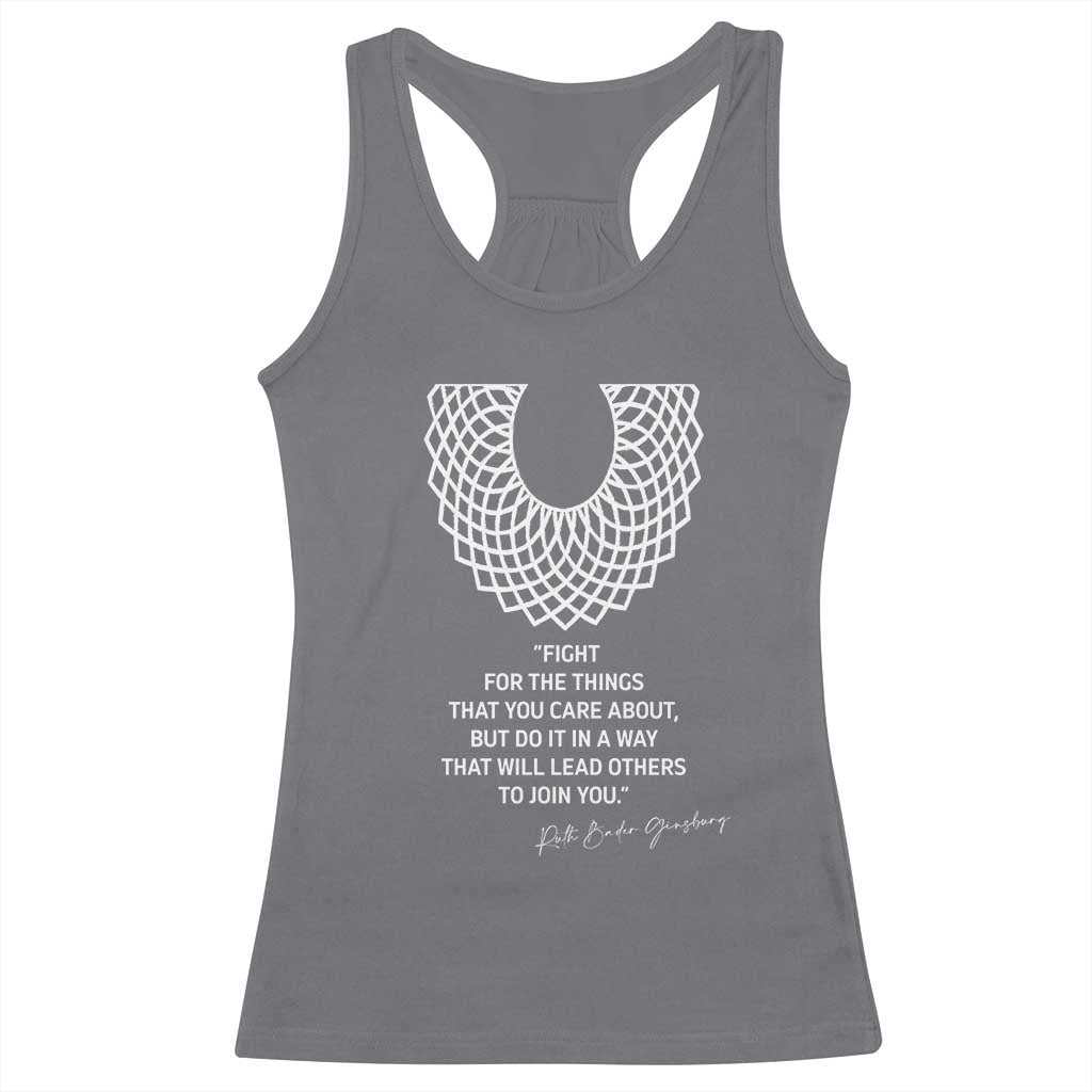 RGB Inspirational Quotes Racerback Tank Top Fight For The Things You Care About TS02 Charcoal Print Your Wear