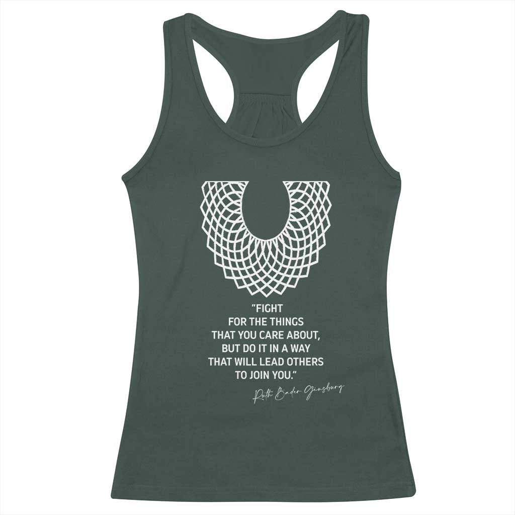 RGB Inspirational Quotes Racerback Tank Top Fight For The Things You Care About TS02 Dark Forest Green Print Your Wear