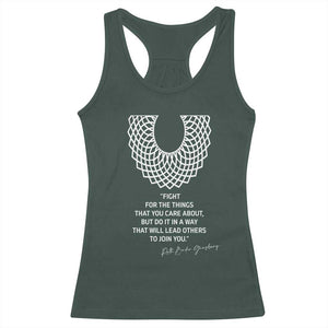 RGB Inspirational Quotes Racerback Tank Top Fight For The Things You Care About TS02 Dark Forest Green Print Your Wear