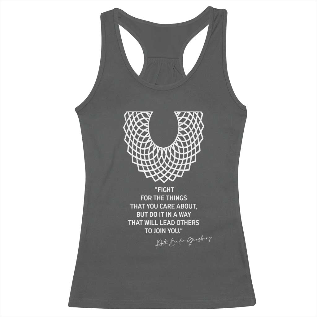 RGB Inspirational Quotes Racerback Tank Top Fight For The Things You Care About TS02 Dark Heather Print Your Wear